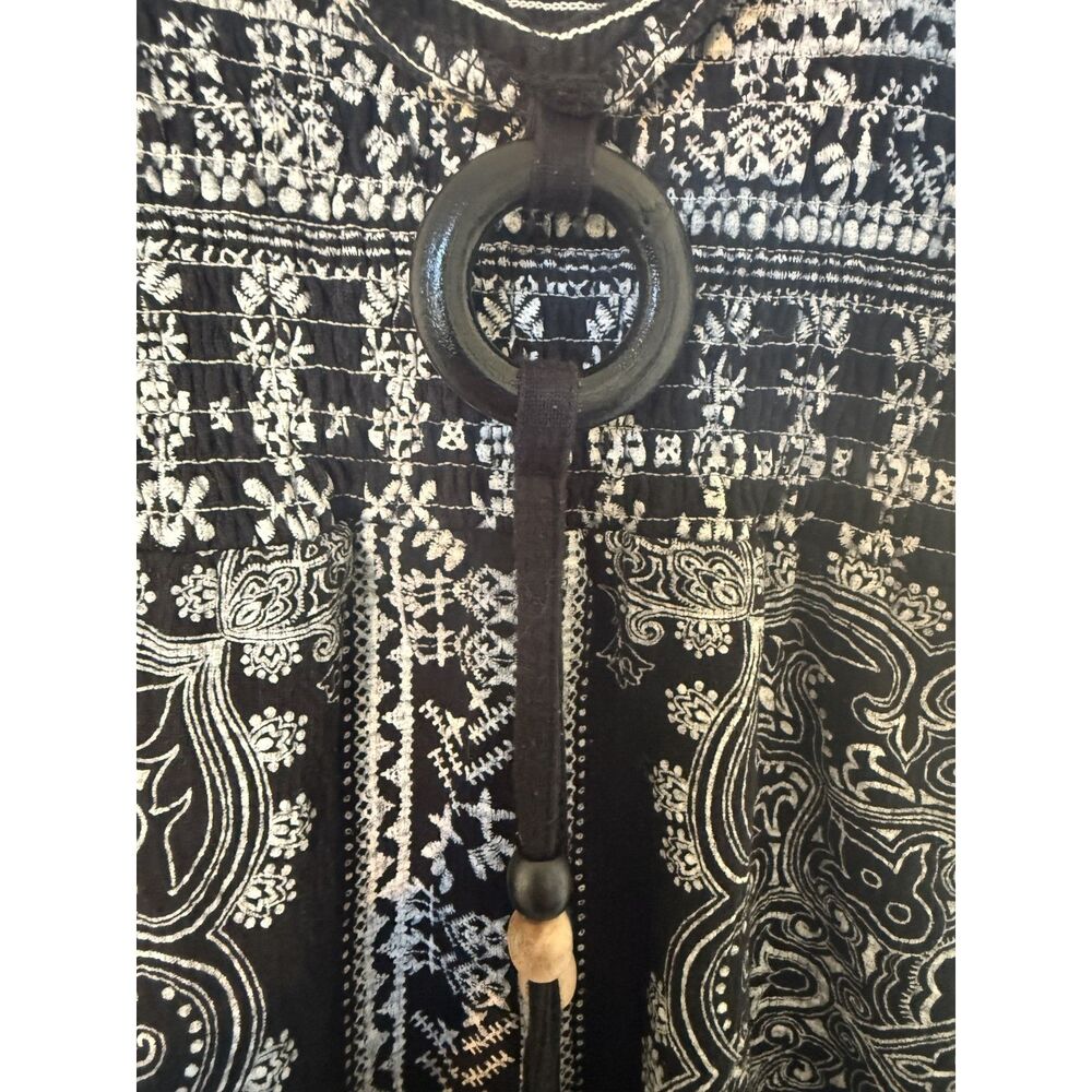 VTG Y2K Bongo Boho Print Smocked O-Ring Top Small - Picture 5 of 7